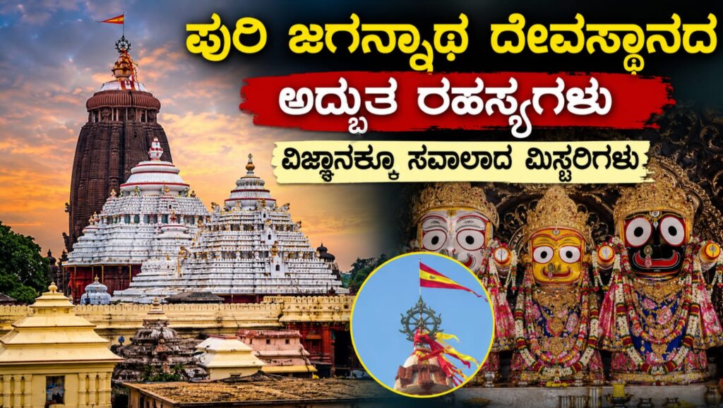 ಪುರಿ ಜಗನ್ನಾಥ ದೇವಸ್ಥಾನದ ಭವ್ಯ ಗೋಪುರ ಮತ್ತು ಸುದರ್ಶನ ಚಕ್ರದ ದೃಶ್ಯ
