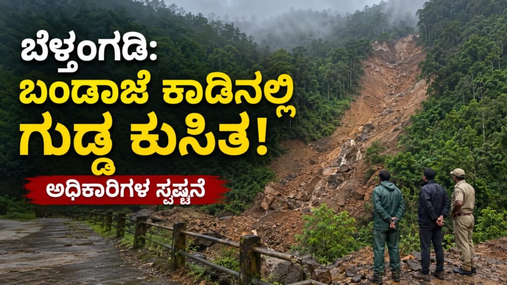 ಬಂಡಾಜೆ ಕಾಡಿನಲ್ಲಿ ಗುಡ್ಡ ಕುಸಿತ: ಗ್ರಾಮಸ್ಥರಲ್ಲಿ ಆತಂಕ, ಅಧಿಕಾರಿಗಳಿಂದ ಸ್ಪಷ್ಟನೆ