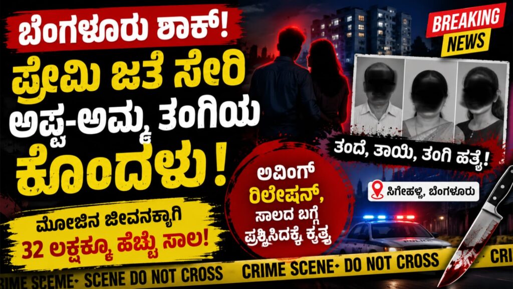 ಬೆಂಗಳೂರು ತ್ರಿವಳಿ ಹತ್ಯೆ ಪ್ರಕರಣದ ಸಾಂದರ್ಭಿಕ ಚಿತ್ರ