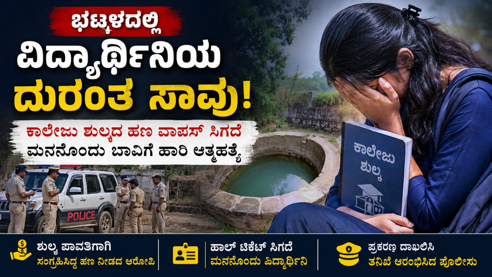 ಭಟ್ಕಳ ಬೆಳಕೆ ಗ್ರಾಮದಲ್ಲಿ ವಿದ್ಯಾರ್ಥಿನಿ ಸಾವಿನ ಪ್ರಕರಣದ ಕುರಿತು ತನಿಖೆ ನಡೆಸುತ್ತಿರುವ ಪೊಲೀಸರು