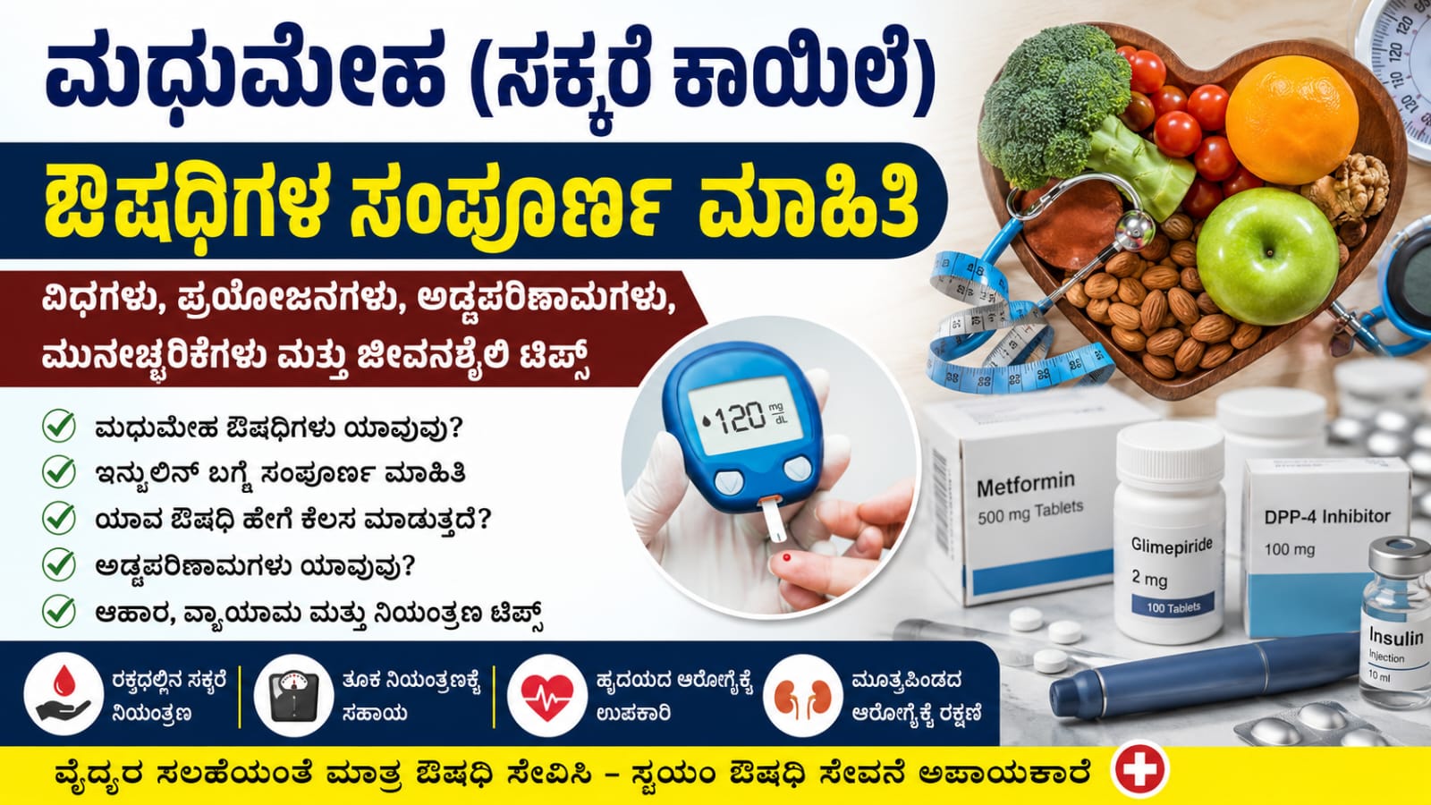 Diabetes Medicine Complete Guide in Kannada:ಸಕ್ಕರೆ ರೋಗಿಗಳಿಗೆ ಔಷಧಿಗಳ ಸಂಪೂರ್ಣ ಮಾಹಿತಿ 2026