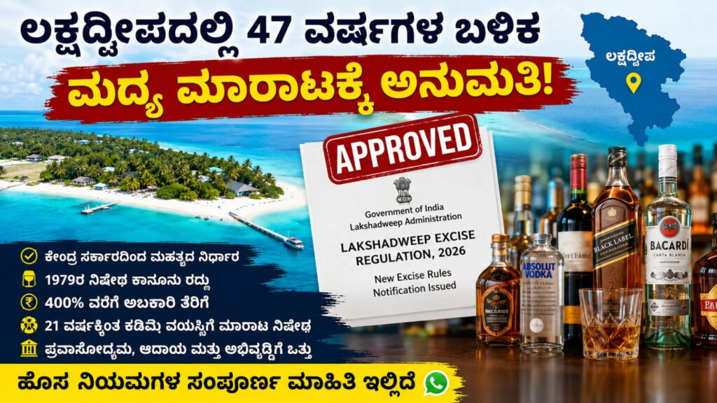 Lakshadweep liquor sale:ಲಕ್ಷದ್ವೀಪದಲ್ಲಿ 47 ವರ್ಷಗಳ ಬಳಿಕ ಮದ್ಯ ಮಾರಾಟಕ್ಕೆ ಅವಕಾಶ: ಹೊಸ ನಿಯಮಗಳ ಹಿಂದಿನ ಉದ್ದೇಶವೇನು?