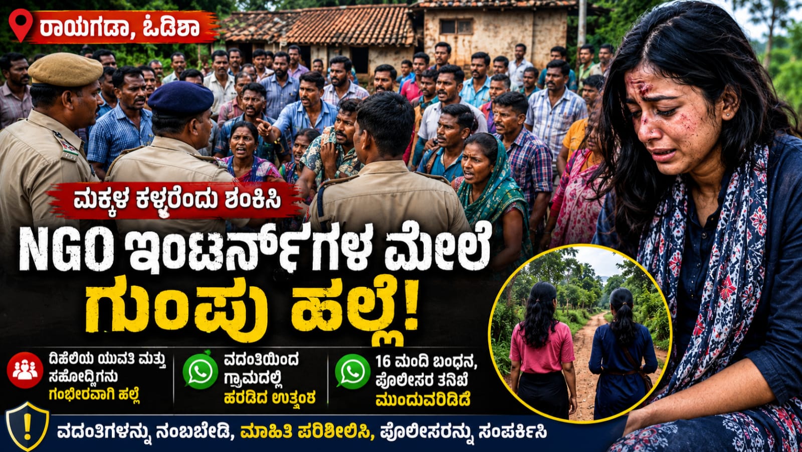 Rayagada Odisha mob violence incident involving NGO workers mistaken as child kidnappers