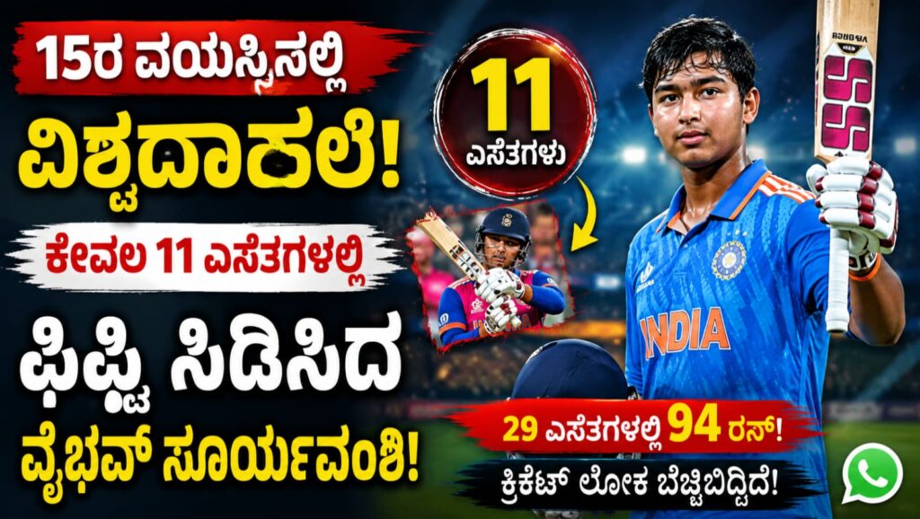 Vaibhav Sooryavanshi celebrating fastest List A fifty in cricket history