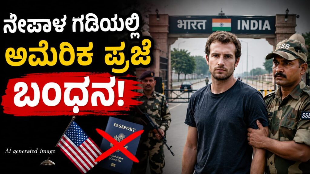 ಭಾರತ-ನೇಪಾಳ ಗಡಿಯಲ್ಲಿ ದಾಖಲೆಗಳಿಲ್ಲದೆ ನೇಪಾಳ ಪ್ರವೇಶಿಸಲು ಯತ್ನಿಸಿದ ಅಮೆರಿಕ ಪ್ರಜೆಯನ್ನು ಎಸ್‌ಎಸ್‌ಬಿ ಅಧಿಕಾರಿಗಳು ಬಂಧಿಸಿರುವ ಸಾಂಕೇತಿಕ ಚಿತ್ರ.