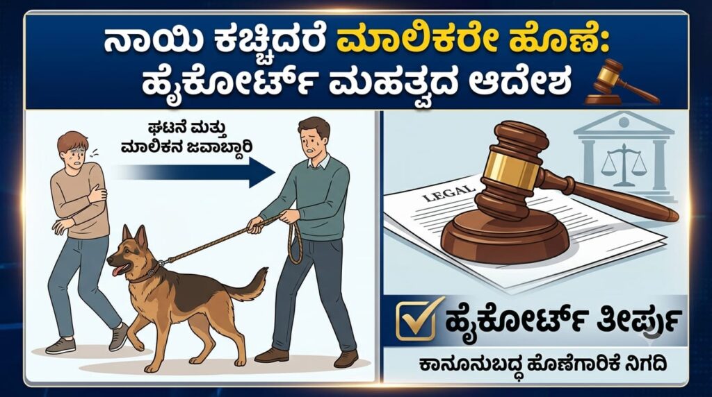 ನಾಯಿ ಕಚ್ಚಿದ ಪ್ರಕರಣದಲ್ಲಿ ಮಾಲಿಕರೇ ಹೊಣೆ ಎಂದು ಹೈಕೋರ್ಟ್ ಹೇಳಿರುವ ಸಾಂಕೇತಿಕ ಚಿತ್ರ.